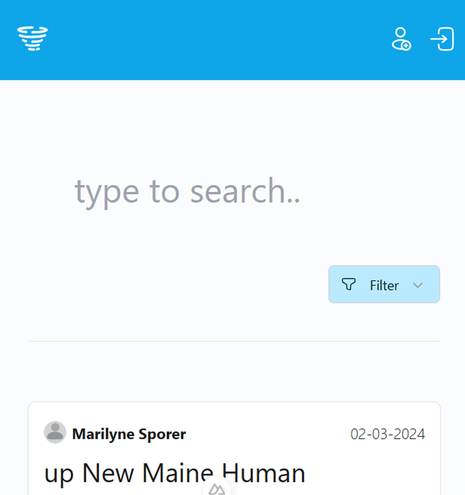 A picture of Vetles blog app.