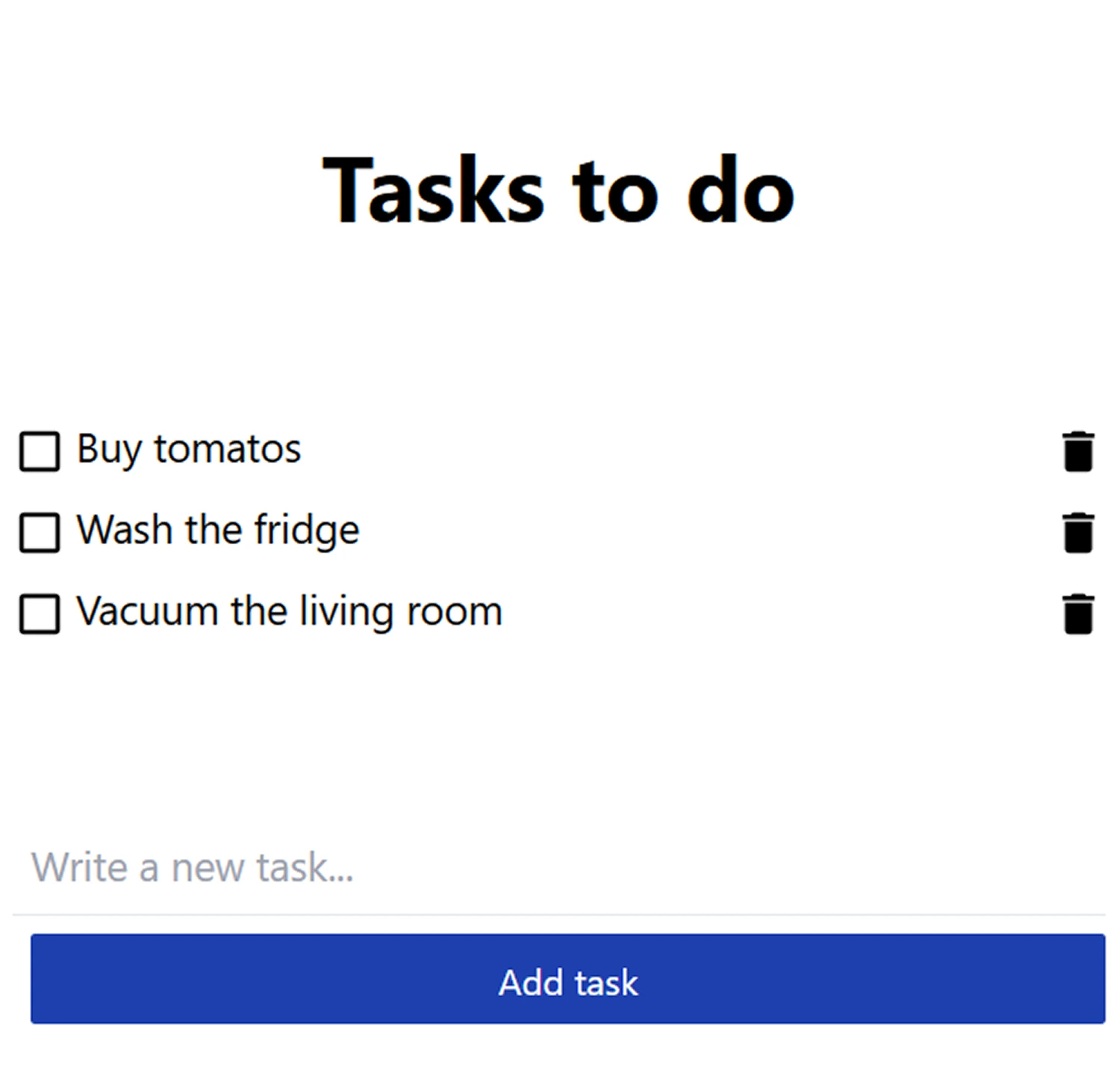 A picture of Simple todo app.