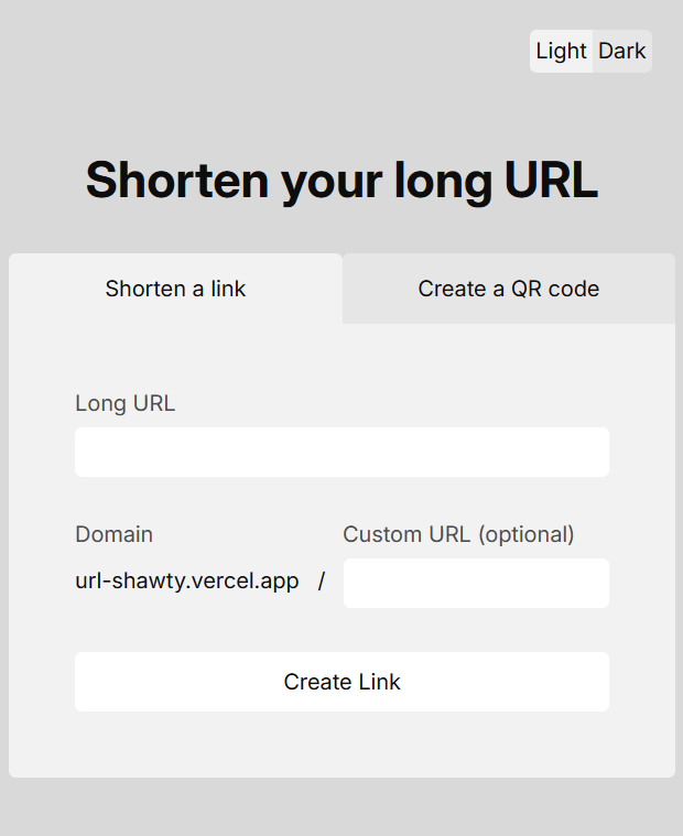 A picture of the URL shortener app.
