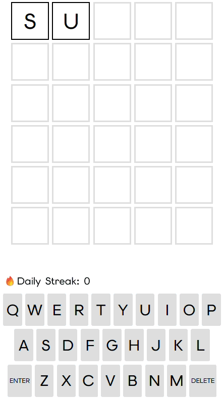 Gif demonstration of the wordle app.